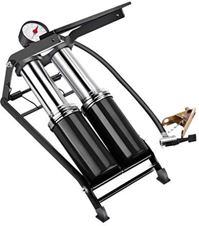 Auto Fußpumpe Luftpumpe Doppelzylinder Fahrradpumpe Pedalluftpumpe Luftkompressor (Color : C)