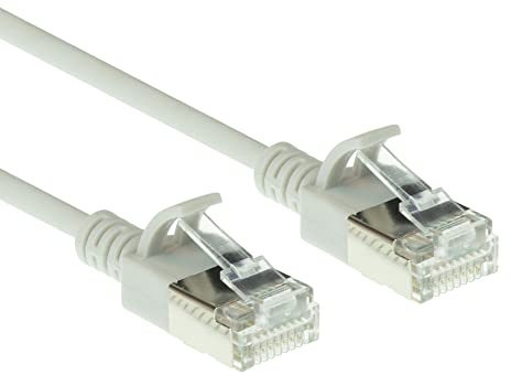 ACT CAT6a Network Cable, U/FTP LSZH LAN Cable Thin 3.8 mm Slimline, Flexible Snagless CAT 6a Cable with RJ45 Plug, for Use in Data Centres, 0.15 Metres, Grey - DC7030