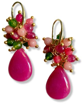 Orecchini Fucsia con Perline