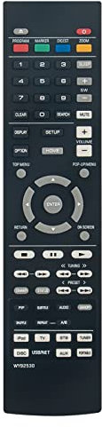 VINABTY New WY92530 Remote Control Replacement fit for YAMAHA Blu-ray Disc Receiver WY92530 WY925300 BRX610 BRX-610 BRX610BL BRX-610BL RTWY925300 Remote Controller