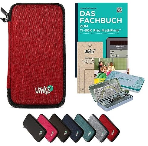 CALCUSO Zubehör Streberpaket Rot kompatibel für Taschenrechner TI-30X Prio MathPrint