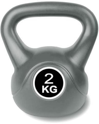 Kugelhantel 2kg Grau Kettlebell Schwunghantel Rundgewicht Fitness Krafttraining Kugelgewicht