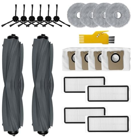 Laimaiou Zubehör Kit für Dreame L20 Ultra Roboter Staubsauger Ersatzteile 20 Packungen 2 Walzenbürsten, 4 Filter, 6 Seitenbürsten, 4 Mop Tücher, 4 Staubbeutel