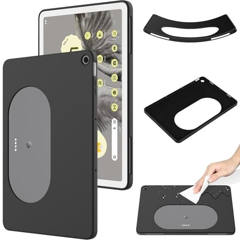 SHIEID Cover per Google Pixel Tablet, Custodia in TPU Tinta Unita, Case in Silicone Morbido, Custodia in gomma antiurto sottile Cover per Google Pixel Tablet-Nero