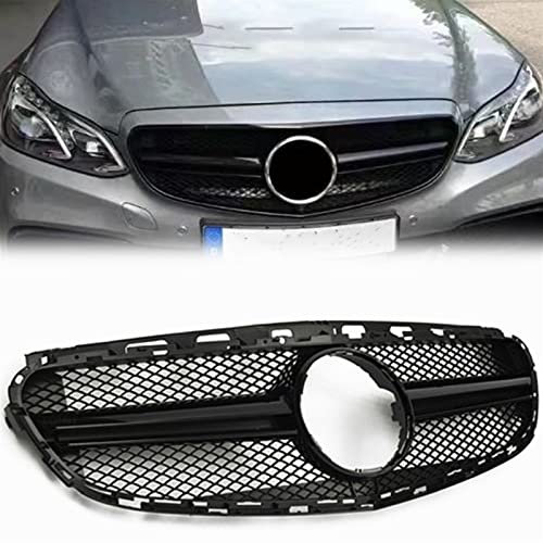 Kühlergrille Grill Kühlergrill Schwarz/Silber Auto Obere Stoßstange Haube Mesh Grid Für Benz E-Klasse W212 2014–2016 E200 E250 E300 E350 AMG (Color : Schwarz)