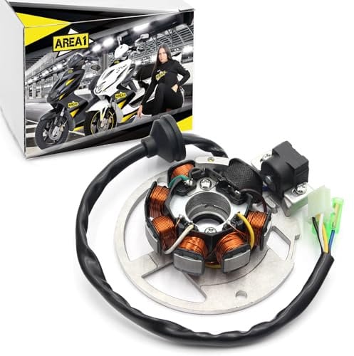 Area1 Ersatz Lichtmaschine Stator kompatibel mit Popcorn, Bingo/Tennesse (bis 2003), Oliver, Aragon GP, Formula R, Freaky, Hussar, Aragon 50ccm