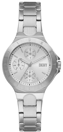 DKNY Women's Chambers Quartz Three-Hand Watch, Silver Chrono, Chambers