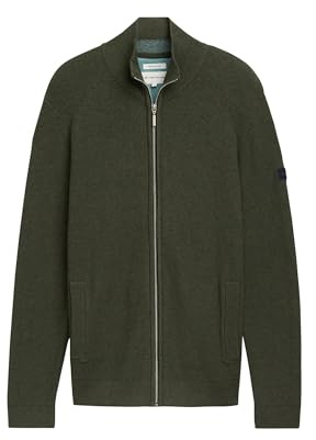 TOM TAILOR Herren Strickjacke aus Baumwolle, 36230 - Rosin Green Melange, M