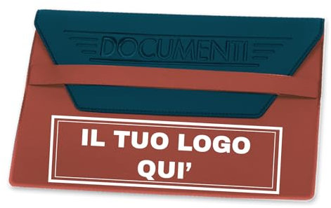 Porta Documenti Personalizzato con Logo Nome Testo Libretto Assicurazione Bollo Macchina Tagliando per Concessionaria Auto 50 Pezzi (Rosso)