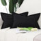 Madizz 2er Set Leinen Kissenbezügen mit breiter Kante Weiche dekorative Kissenbezüge für Sofa Schlafzimmer Kissenhülle Schwarz 40x80 cm Rechteckig
