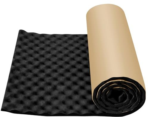 Pamatio 5 Roll 20mm X 50 cm X 2 M = 5㎡ Dämmmatte Auto Selbstklebend Sounddämmung, Anti Dröhn Dämmung Matte, Schalldämmung Schaumstoff, Feuerfest Schallschutz, Wasserdicht Schalldämmmatten