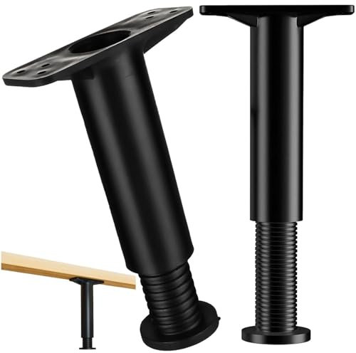 Glixoft Pieds De Cadre De Lit en Métal, 2 Pièces, Hauteur Réglable, Support Central, Cadre De Planche De Lit, Pieds De Support pour Meubles De Canapé D'armoire