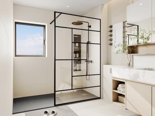 Vente-unique-Paroi de douche à l'italienne style industriel - 120 x 200 cm - SEFANA II