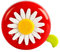 Timcryxient Campanello per bicicletta allarmante a forma di fiore decorativo per manubrio bici rosso e verde