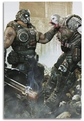 POLMYGTFFQ Poster, Motiv: Game Gears of War, dekoratives Gemälde, Leinwand, Wandposter und Kunstdruck, modernes Familienschlafzimmer, Dekoration, Poster, 20 x 30 cm