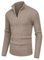 Sailwind Maglione da uomo con cerniera a 1/4, a maniche lunghe, con scollo a tartaruga, con chiusura lampo, per uomo, Deserto Kaki, XL