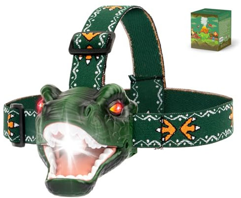 Gofimyee Dinosaurier-Stirnlampe, Handlich Kinder-Spielzeug-Stirnlampe für 3,4,5,6,7,8+ Kinder, Kindergeburtstag, Weihnachtsspielzeug Geschenk