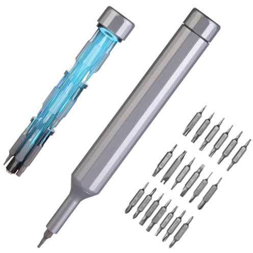 OSDUE 39 in 1 Feinmechaniker Schraubendreher Set, Mini Schraubendreher mit T1 T2 T3 T4 T5H PH2, usw, Grau Schraubenzieher Kleine, Reparatur Kit für Macbook, Laptop, PS4, PS5, Switch, iphone, Brille