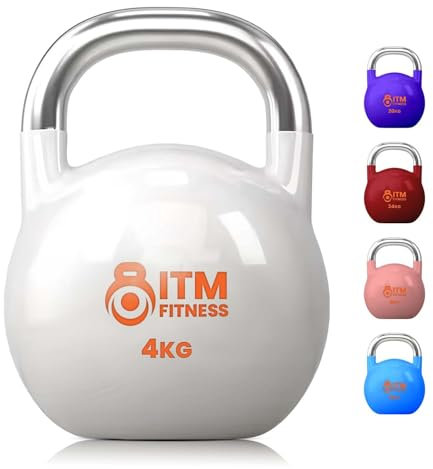 InTheMarket ITM Fitness Kettlebell de compétition – Poignées ergonomiques, taille uniforme, idéal pour la musculation et le crossfit – 4-28 kg (4, kg)