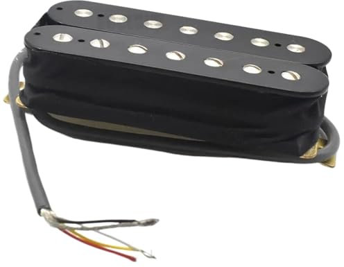 pastilla de puente Humbucker De Guitarra Eléctrica De 7 Cuerdas Pastilla De Doble Bobina Pastilla Dividida Para Piezas De Guitarra LP Negro Y Blanco(C)