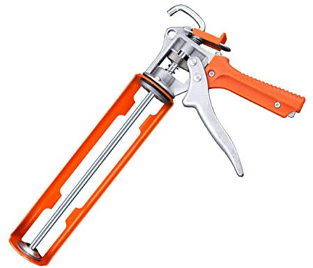 SHINEOFI 1pc Manual Glass Glue Shooter Ergonomic Design for Easy Use Drip Caulking Tool Household Glue Dispenser Orange for Home Repairs and Construction