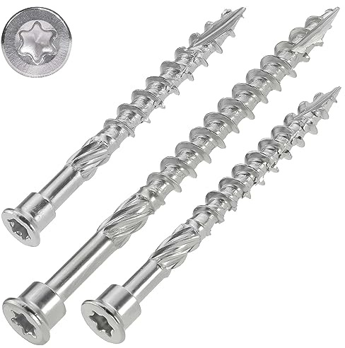 SCREW REBEL Terrassenschraube mit Zylinderkopf 5,0 x 70 mm, 500 Stück inklusive Bit, TX25, SopaFix, Edelstahl gehärtet – Stanzkopfschraube mit ETA Zulassung