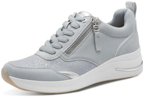 Tamaris Damen Wide Fit Damen Sneaker flach mit Schnürsenkeln mit Reißverschluss