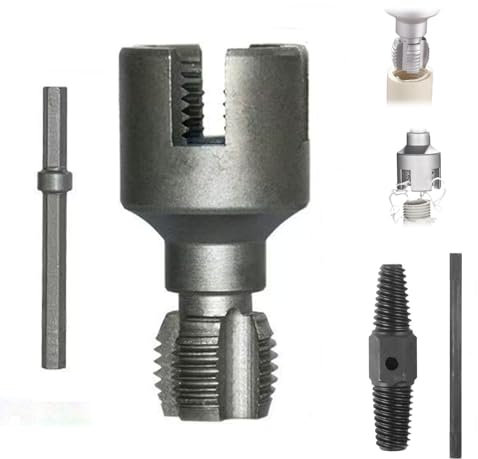 Kit professionale 2 in 1: strumento per filettare tubi interni ed esterni con estrattore per tubi da 1/2 - 3/4 o estrattore per rubinetto valvola), infila tubi in PVC e kit di strumenti per la
