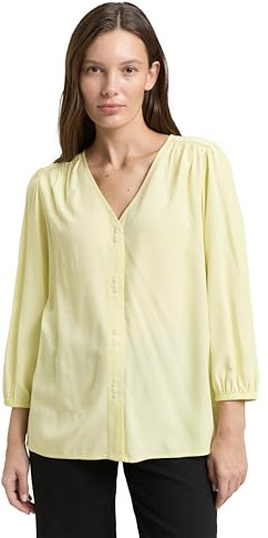 TOM TAILOR Damen Bluse mit V-Ausschnitt