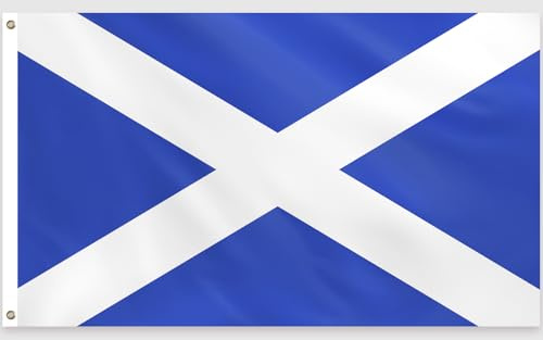 PartyYaa Schottland Flagge, 150 x 90 cm Schottische Flagge Einseitiger Druck mit 2 Messing-Ösen, Wasserfest, für St. Andrew's Day, WM, EM, Burns Night, Straßen, Garten, Bar Party Deko