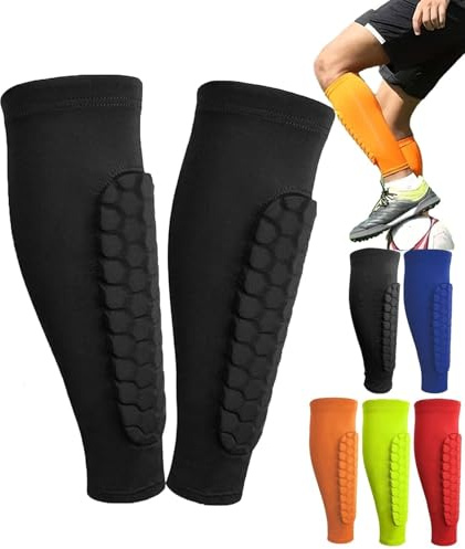 Schienbeinschoner Skifahren, Shindefender Shin Guards, Ski Schienbeinschoner, 1 Paar Shin Defender Shin Guards for Sports, Fit Conforms to The Leg (Schwarz, M)