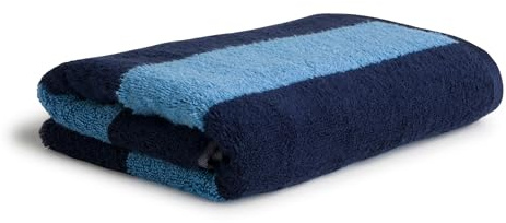 Möve Superwuschel Blockstreifen Handtuch 50 x 100 cm aus 100% Baumwolle, deap sea/Cornflower