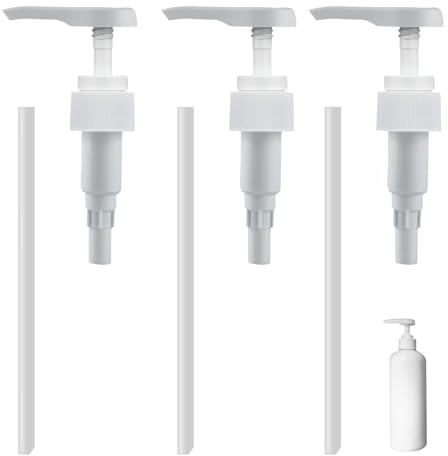 3 Pack 1 Litre Pump Dispenser,Pelican Dispenser Pump,Sauce Sprayer Dispensour,Dispenser Pump with 17cm Tube,Universal Shampoo Pump Dispenser 1000ml and Bottle Top for Liquid Refill