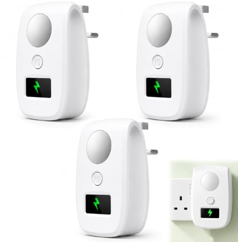 3Pcs Household Voltage Stabilizer and Surge Protector Socket | Socket 220V Over/Under Voltage Protection Wall Plug for Home Fridge TV Air Office Buildings Shopping Malls