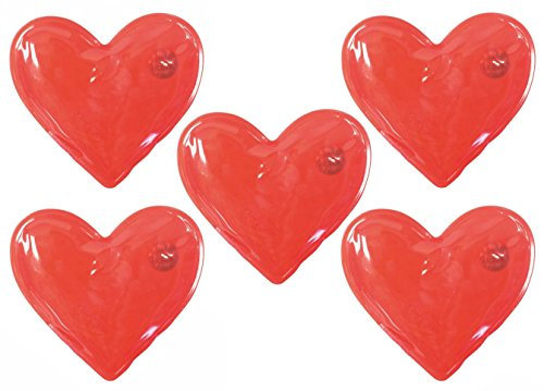 Reusable Gel Hand Warmers. Red Heart Shaped Large Hand Warmers Hot Pods (5) by Heaton