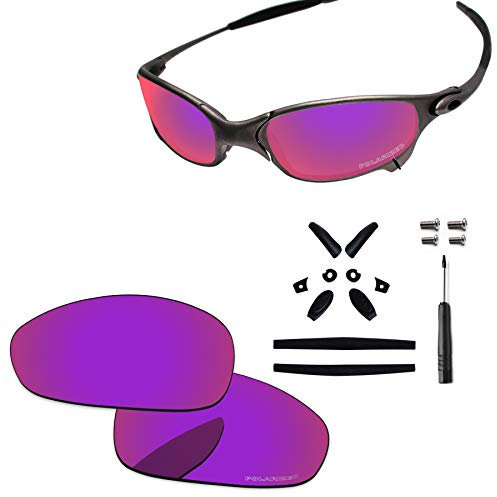 PapaViva Ersatzlinsen & Gummi-Kits für for Oakley Juliet Mitternachtssonne - Polarisiert