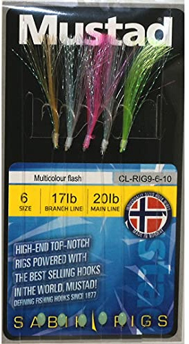 Mustad Multicolor Flash Hook Size6 20lb