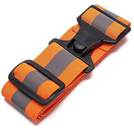 AYKRM 5 Farben Mehrere Reflektierende Weste für Joggen, Reflektor Gürtel Reflektorgurt Sicherheitsgürtel Hohe Sichtbarkeit Reflektoren Gurt Reflektorband Reflexgurt Reflektorgürtel(orange, S-XXL)