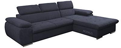 mb-moebel Ecksofa mit Schlaffunktion Eckcouch mit Bettkasten Sofa Couch L-Form Polsterecke für Wohnzimmer, Schlafsofa Sofagarnitur Wohnlandschaft - 284x196x99cm - NILUX (Anthrazit, Ecksofa Rechts)