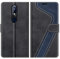 MOBESV Hülle für Nokia 7.1 Handyhülle, Lederhülle mit Kartenfach, Klapphülle mit Ständer, Flip Case Handytasche Schutzhülle, Modisch Schwarz