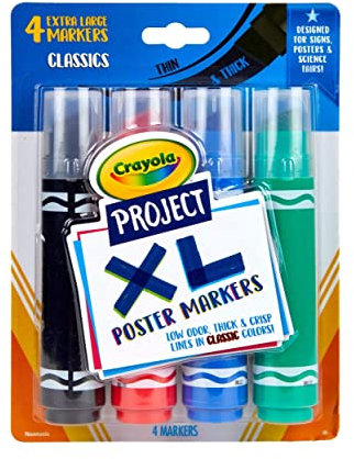 Crayola Project XL Poster Markers 4/Pkg-Classic Colors