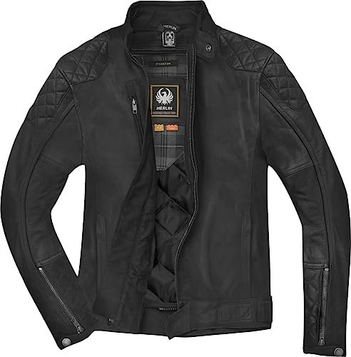 Merlin Stockton Motorrad Lederjacke, schwarz, 2XL