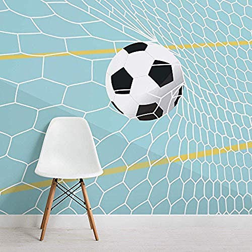 ZZXIAO Blue Football Net Wallpaper Mural Wallpaper Grey Wall Sticker Border Living Room for Bedroom Rose Blue Mural Kids Rose Gold purple-350cm×256cm