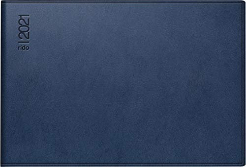 rido/idé 7017523301 Taschenkalender Septimus, 2 Seite = 1 Woche, 152 x 102 mm, Kunststoff-Einband Skivertex dunkelblau, Kalendarium 2021
