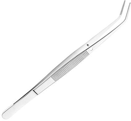Rpanle Pinzette in Acciaio Inossidabile, Pinzetta Curva in acciaio inox, Lunghezza 15.5 cm, per Artigianato, ecc
