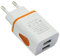 USB Chargeur Dual Port 2A Sortie Voyage Chargeur Mural USB Adaptateur Prise Compatible pour téléphone EU Plug