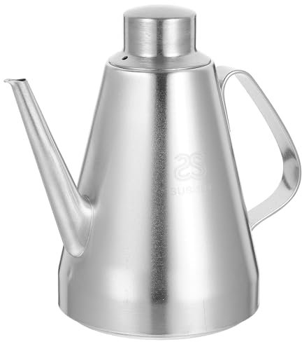 Housoutil Stainless Steel Olive Oil Dispenser Bottle - 700ML Oil Dispenser Bottle Oil Drizzler/Vinegar Pourer - Soy Sauce Pourer Stopper Pot with Non Drip Spout
