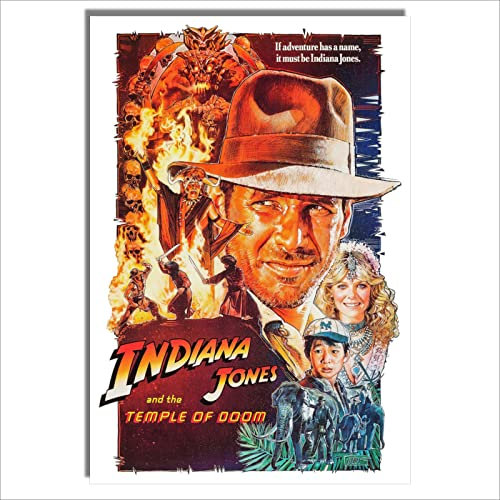 Indiana Jones And The Temple of Doom Filmplakat, Metall, Aluminium, Wandkunst, Türschild, Filmzimmer, Männerhöhle, fast A4, 280 x 190 mm