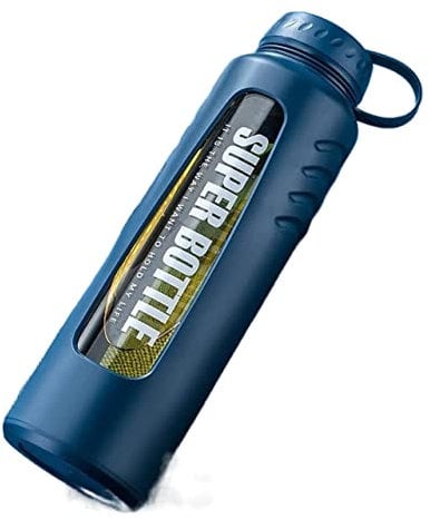 JGATW Water Bottle Large Capacity Water Bottle For Men/Women, Drop-Proof Drinking Bottles With Stainless Steel Filter Sports Water Bottles Sports Bottle (Color : B-blue, Size : 2000ml)