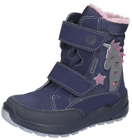 RICOSTA Mädchen Winterstiefel Annika, Kinder Boots, Weite: Mittel, lose Einlage, Sympatex, Blinklicht, wasserdicht, Nautic/Marine (170), 27 EU
